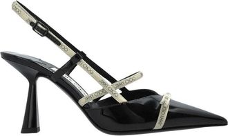 Jimmy Choo London Sculpted Heel Patent Leather Slingback Shoes