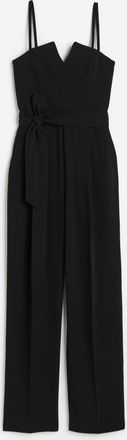 H&M Jumpsuit mit Bindegürtel - Schwarz