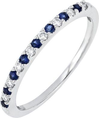 Bony Levy El Mar 18K 0.25 Ct. Tw. Diamond & 8 Sapphire Stackable Ring