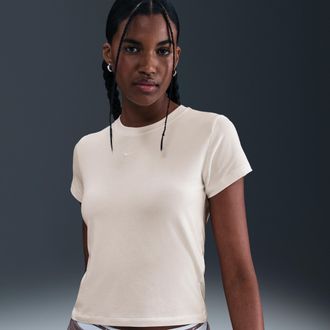 Nike Womens Nike Sportswear Chill Knit T-Shirt in Brown | FV5508-110