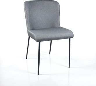 Oresteluchetta Set 2 sillas de tejido gris, estructura negra 82x49x59 cm
