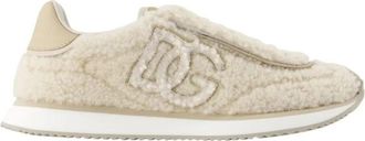 Dolce & Gabbana DG Lamsvel Sneakers - Dames - Sneakers - Beige - 36 EU - Katoen - Schoenen
