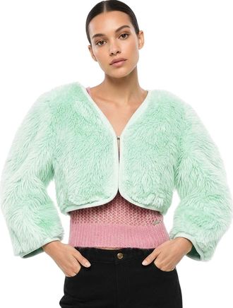 Dsquared2 Green Solid V Neck Jacket