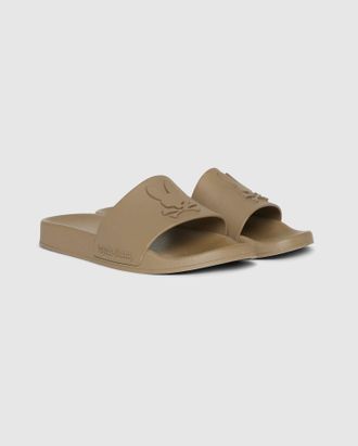 Psycho Bunny Mens Logo Slides 238 ANTIQUE TAUPE / 12