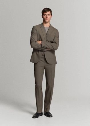 Mango Giacca completo Tur&iacute;n 100% lana marrone medio - Uomo - 46 - MANGO MAN