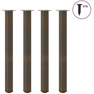 vidaXL Patas Para Mesa De Bar 4 Unidades Acero Natural 110-112 Cm Acero Vidaxl