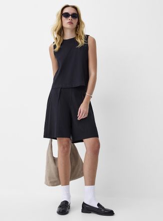 Icone Womens Deep pleating high-waisted short