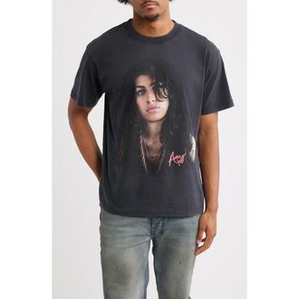 Bravado Oversize Amy Winehouse Graphic T-Shirt in Black Wash at Nordstrom, Size Xx-Large