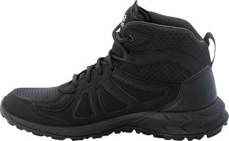Jack Wolfskin Wanderschuh JACK WOLFSKIN WOODLAND 2 TEXAPORE MID W, Damen, Gr. 39,5, schwarz (schwarz, grau), Synthetik, Textil, Schuhe Wanderschuh, wasserdicht, Tre