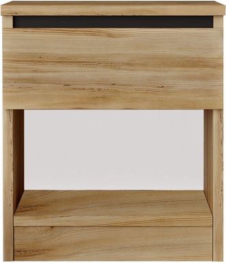 Mobili Rebecca Mobili Rebecca - Mesita De Noche 1 Caj&oacute;n Rebecca Mobili Marzeh 46,5x40x35,5 Tablero De Part&iacute;culas Roble Claro Moderno