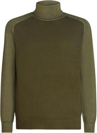 Etro T-neck Trui - Heren - Coltruien - Groen - L - Wol - Truien & Vesten