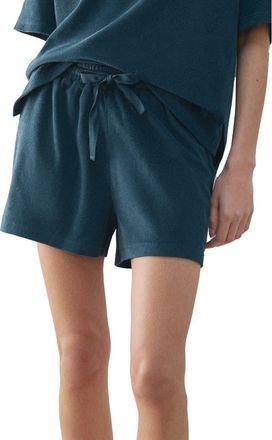 Mango Cotton Blend Terry Shorts in Blue at Nordstrom, Size Medium