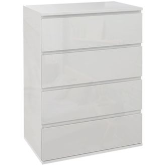 HOMCOM Bedroom Chest of Drawers - High Gloss 4 Drawers Dresser - Drawer Unit | TJ Hughes