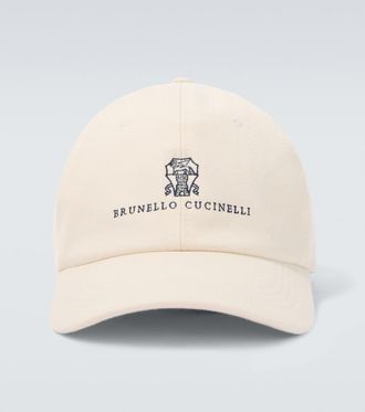 Brunello Cucinelli Cappello da baseball in canvas con logo