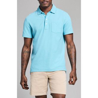 Billy Reid Pensacola Pima Cotton Piqu&eacute; Pocket Polo in Delphinium Blue at Nordstrom, Size X-Small