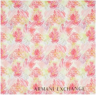 A|X Armani Exchange Roze Damen Sjaal Kwaststreep Patroon - Dames - Zijden sjaals - Roze - ONE Size - Polyester - Accessoires