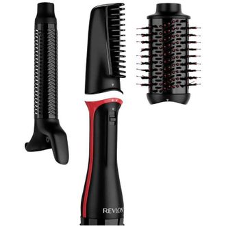 Revlon RVDR5333E Spazzola ad aria calda Nero, Rosso con arricciacapelli