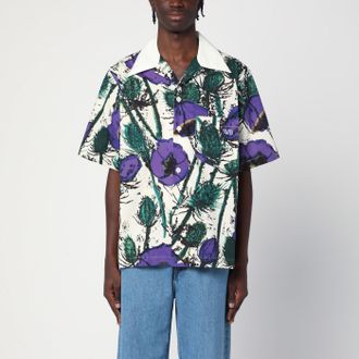 Wales Bonner Highlife Bowling Shirt With Purple Print