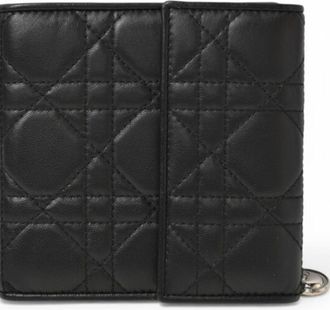 Dior Black Leather Wallet (Tri-Fold) (Pre-Owned)
