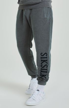 Siksilk Joggers relajados y pesados de bucle invertido gris para hombre SikSilk XL