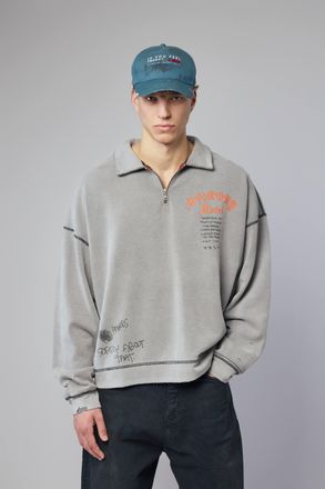 Paly Hollywood Sorry bout That 1/4 Zip Crewneck