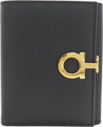 Ferragamo Black Leather Wallet (Bi-Fold) (Pre-Owned)