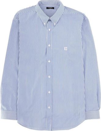 Balmain Gestreepte Button-Down Blouse - Heren - Casual Overhemden - Blauw - L - Katoen - Overhemden