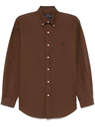 Polo Ralph Lauren garment-dyed Oxford shirt - Brown