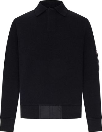 sacai Knitted Polo Shirt With Zip Detail