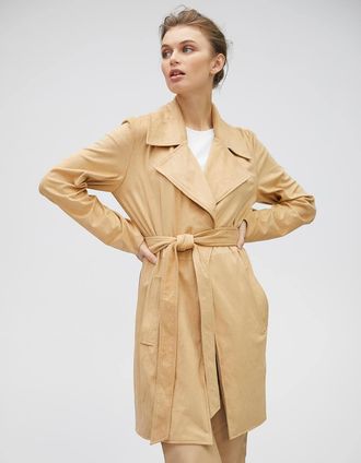 Bernardo VEGAN SUEDE STRETCH BELTED WRAP JACKET