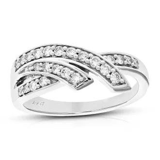 Vir Jewels 3/8 cttw Lab Grown Diamond Ring in Sterling Silver For Women