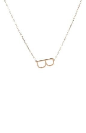 Alex and Ani Gold Elongated Initial Pendant Necklace in Gold - B at Nordstrom