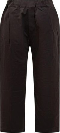 A Paper Kid Broek met Pliss&eacute; en Elastische Tailleband - Dames - Wijde Broeken - Bruin - 6XL - Broeken