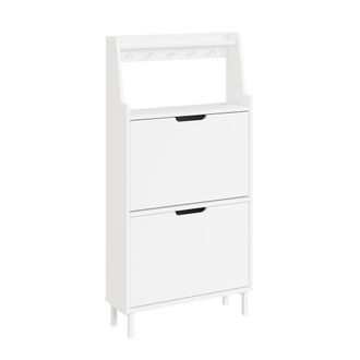 SoBuy Zapatero entrada con 2 cajones abatibles blanco 60x19x119cm