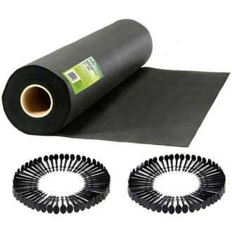 OEM Agrotextil De Jard&iacute;n 1 M X 50 M + 50 Pines Plonos - Negro