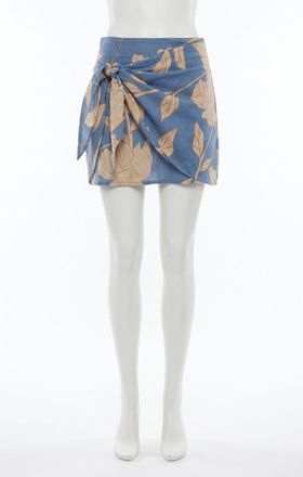 Z Supply Lorna Bloom Floral Mini Skirt In Lake Blue