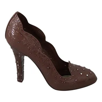 Dolce & Gabbana Pumps, female, Brown, Size: 9 US Elegant Crystal-Embellished Cinderella Pumps
