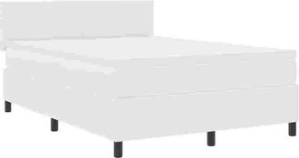 vidaXL Box Spring Bed Cream and White 140 x 200 cm Corduroy Fabric vidaXL