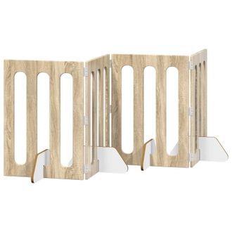 vidaXL Valla Plegable Para Mascotas 4 Pcs Roble Sonoma Vidaxl