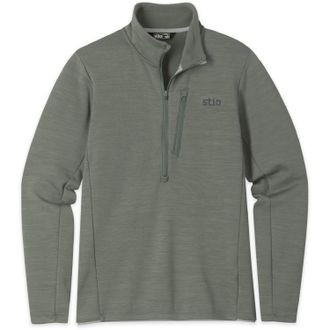 Stio Mens Glide Power Stretch Half-Zip Pullover Gray XXL