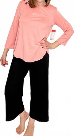 Multiples Elastic Wide Leg Crop Pant In Black