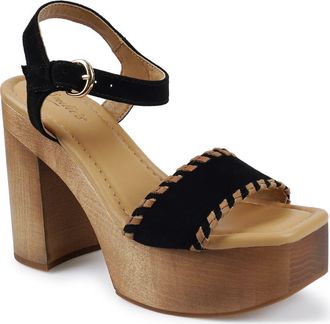 Candie's Michell Platform Slide Sandal in Black Suede at Nordstrom, Size 11