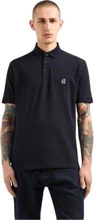 A|X Armani Exchange Piqu&eacute; Polo - Heren - Polos - Blauw - M - Katoen - Tops