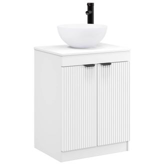 vidaXL Juego De Muebles De Ba&ntilde;o Blanco Madera De Ingenier&iacute;a Vidaxl