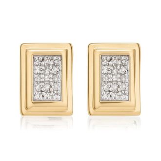 Monica Vinader Gold Baja Deco Stud Diamond Earrings Diamond