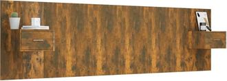 Berkfield Home Classic Bed Headboard with Cabinets Smoked Oak Engineered Wood in Brown