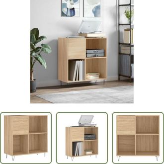 vidaXL Mobile per giradischi - Mobile Porta Dischi Rovere Sonoma 84,5x38x89 Legno Multistrato