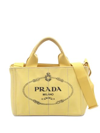 Prada 2000s Canapa tote bag - Yellow