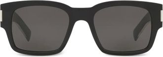 Saint Laurent rectangle logo sunglasses - men - Acetate - 53 - Black