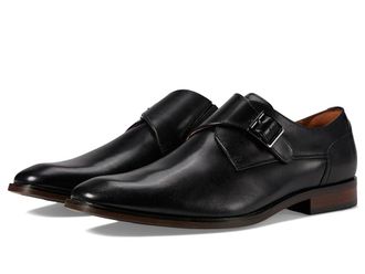 Florsheim Sorrento Plain Toe Single Monk Strap Mens Shoes Black Smooth : 10.5 W (3E), Leather